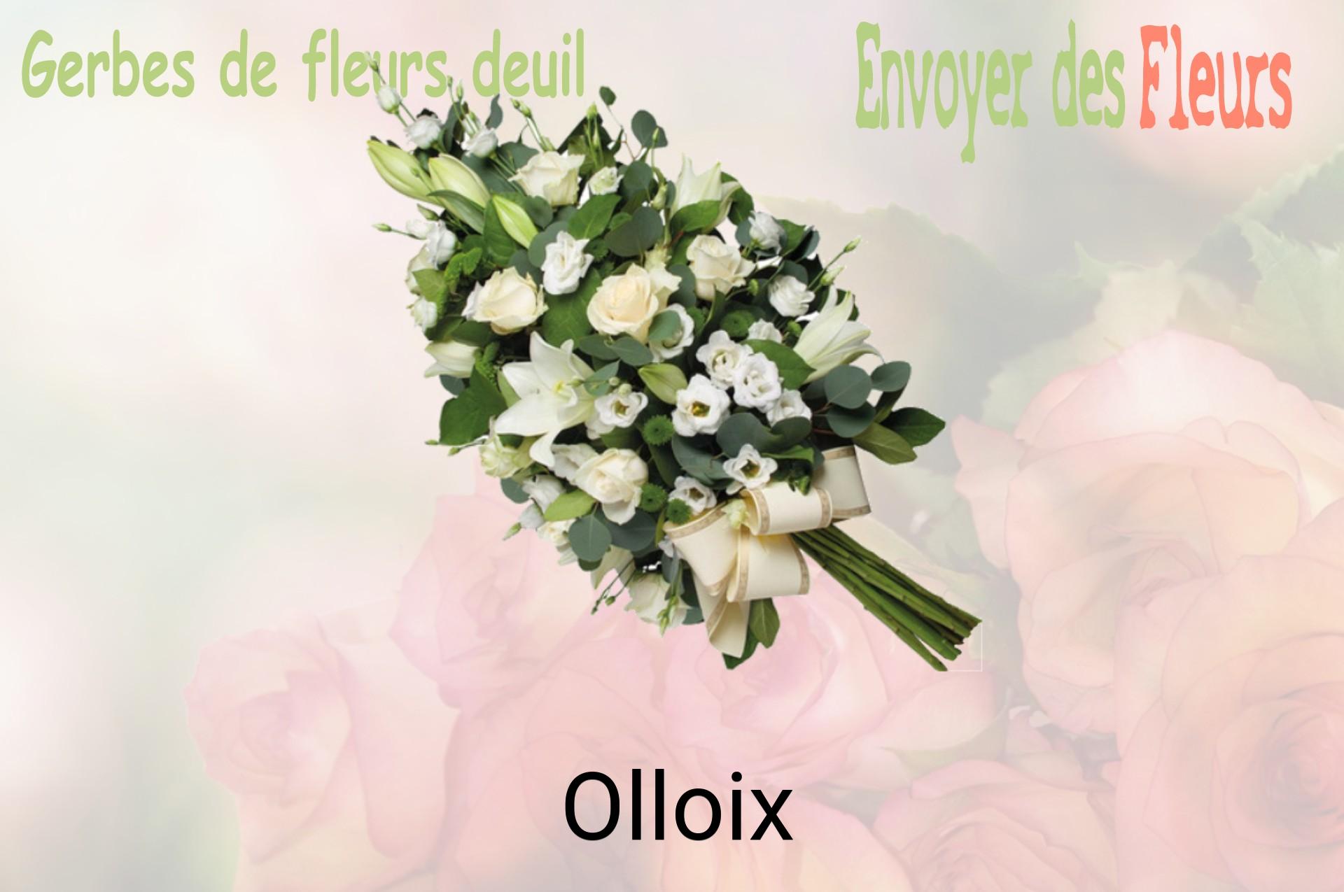 Gerbe de fleurs de deuil livrée à Olloix